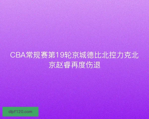 CBA常规赛第19轮京城德比北控力克北京赵睿再度伤退